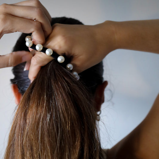 Midnight Black Pearl Hair Tie