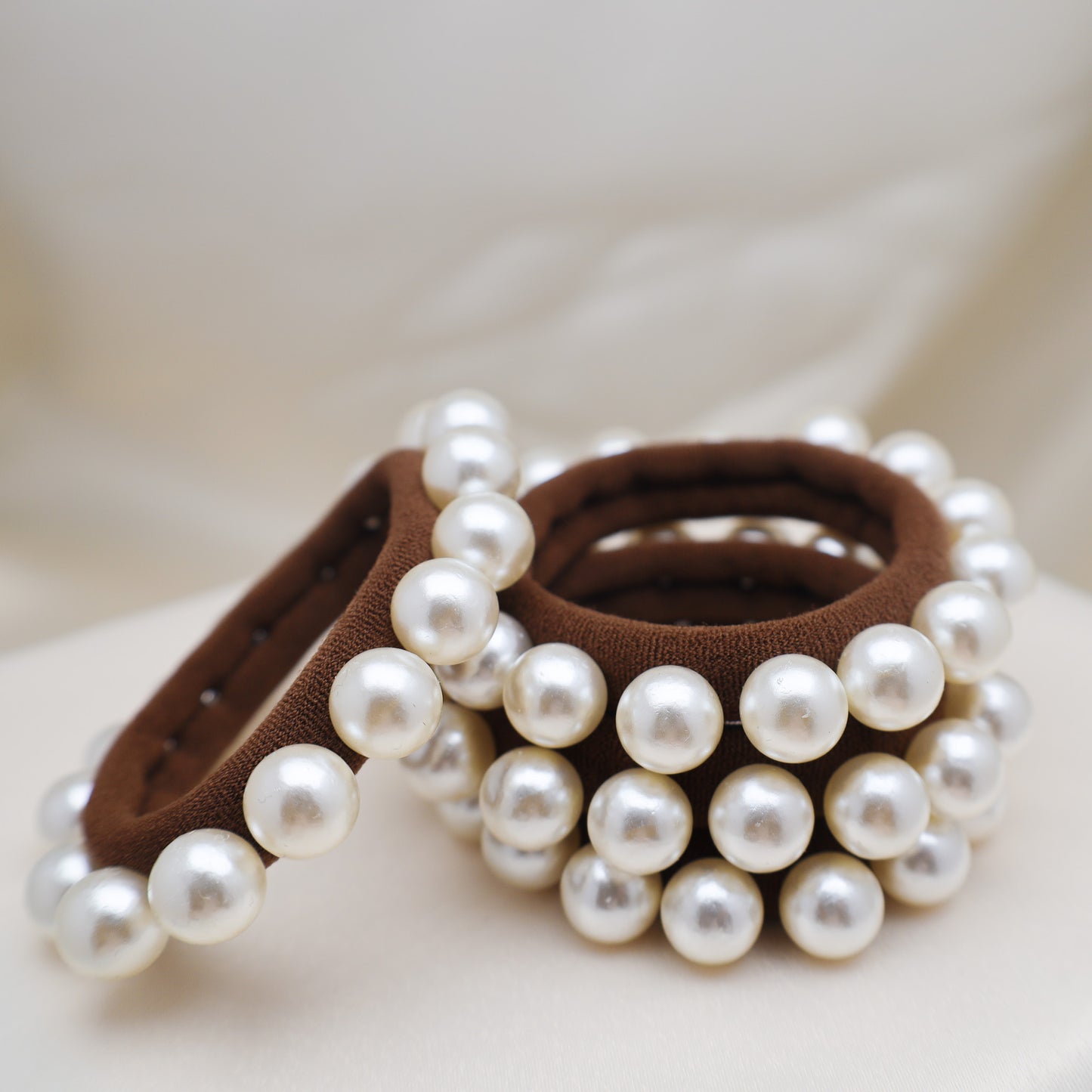 Driftwood Brown Pearl Hair Tie