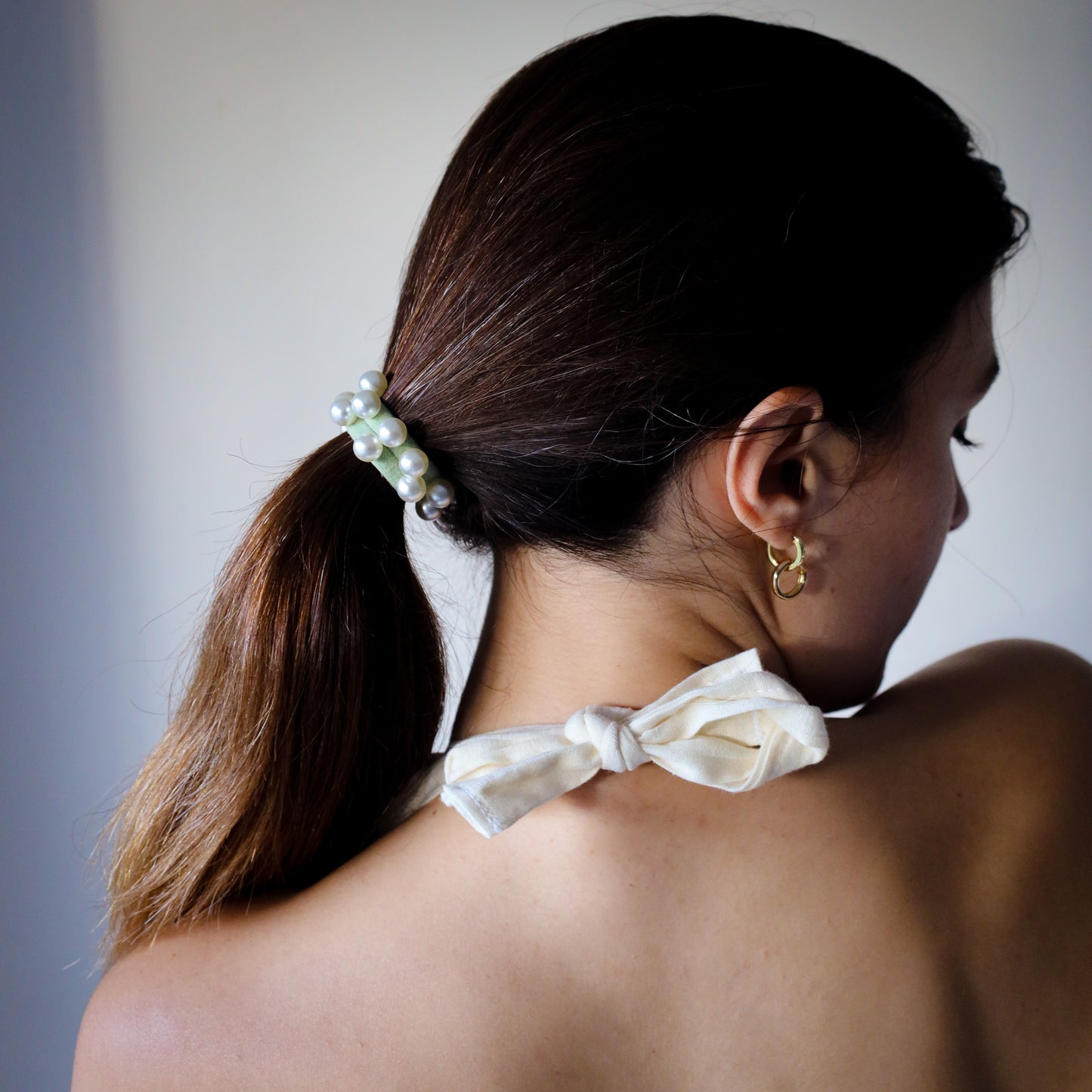 Storm Blue Pearl Hair Tie