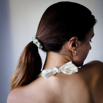 Storm Blue Pearl Hair Tie