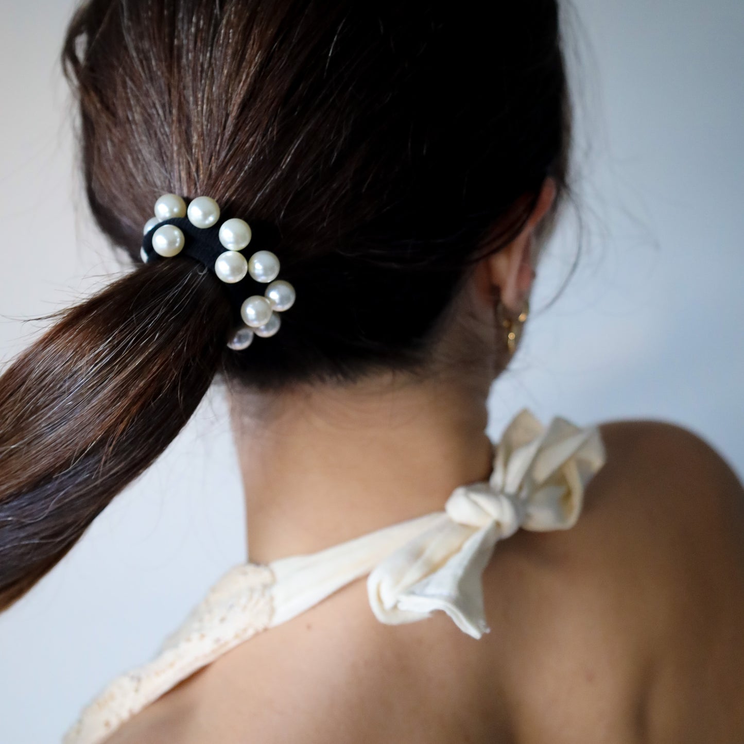 Midnight Black Pearl Hair Tie