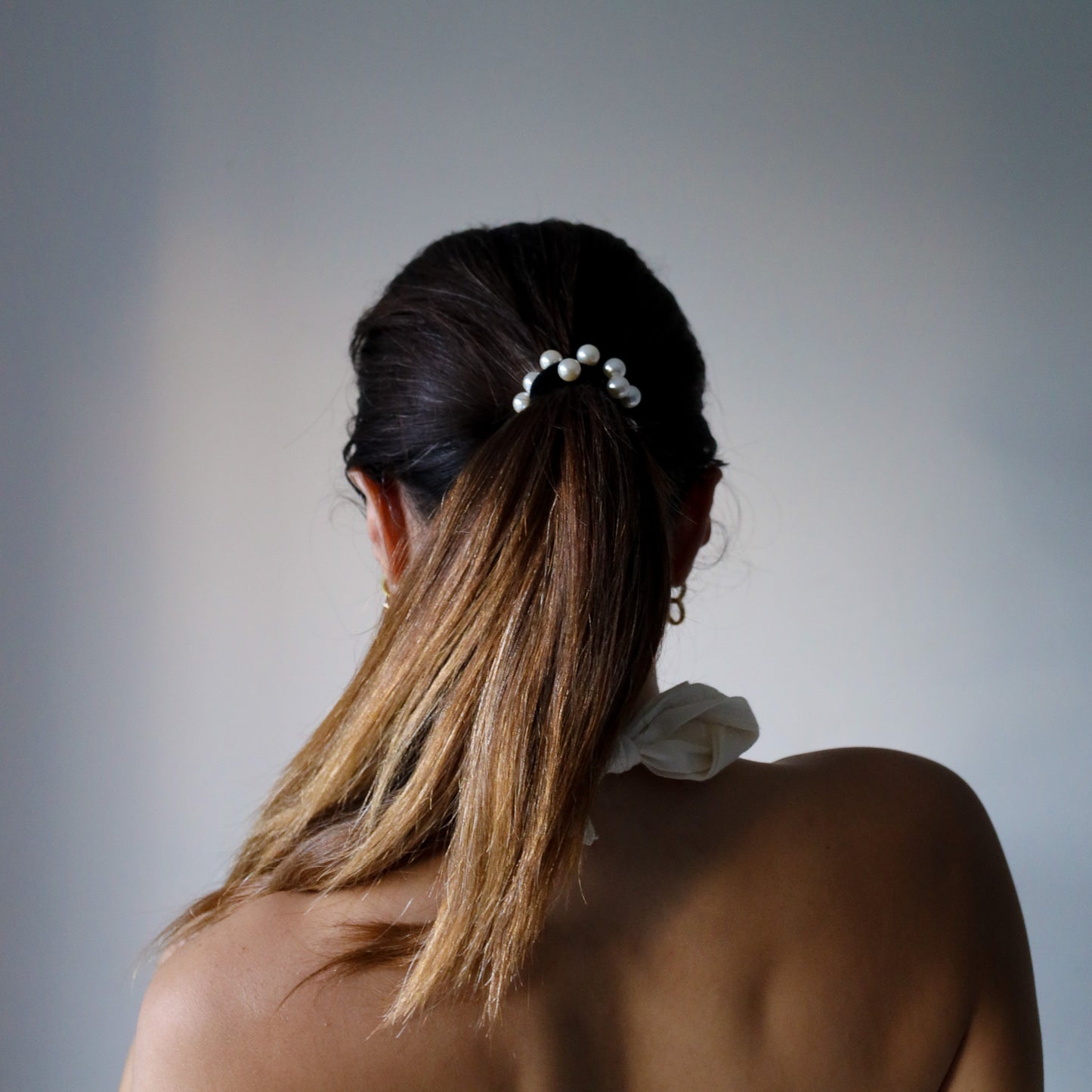 Midnight Black Pearl Hair Tie