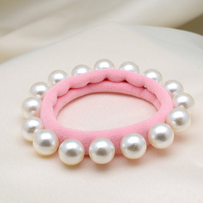 Coral Pink Pearl Hair Tie