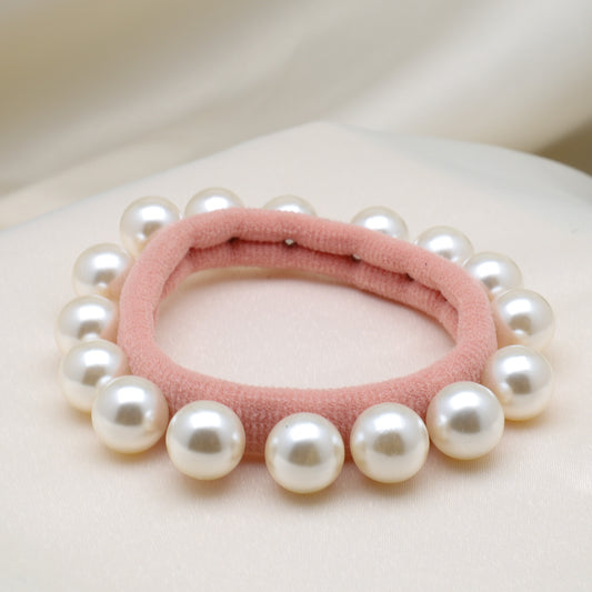 Sunset Blush Pink Pearl Hair Tie