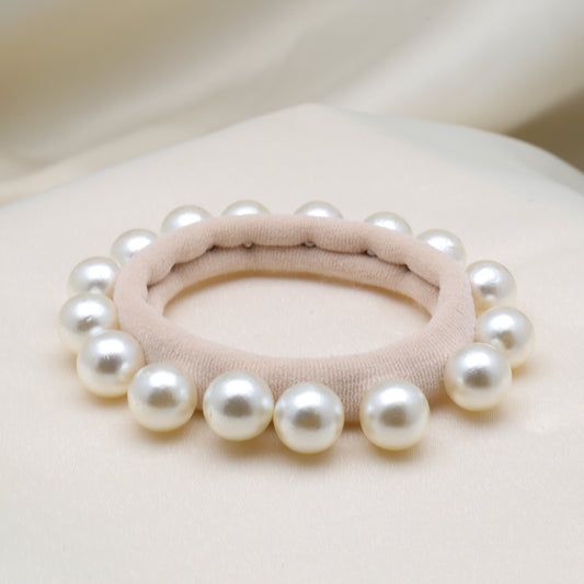 Shell Cream Pearl Hair Tie