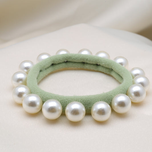 Eucalyptus Green Pearl Hair Tie
