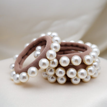 Sandstone Brown Pearl Hair Tie