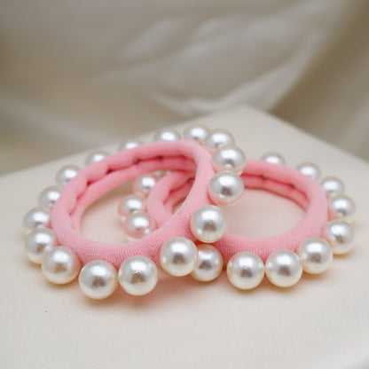Coral Pink Pearl Hair Tie