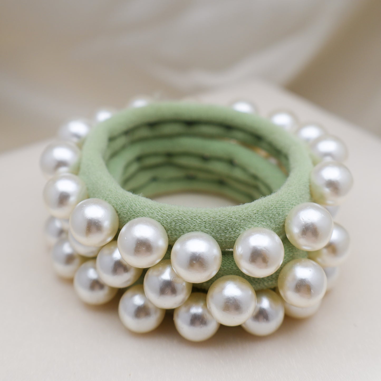 Eucalyptus Pearl Hair Tie