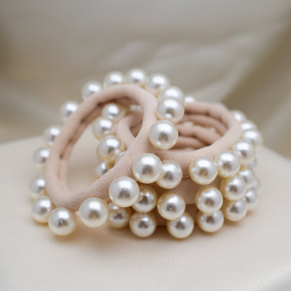 Shell Cream Pearl Hair Tie