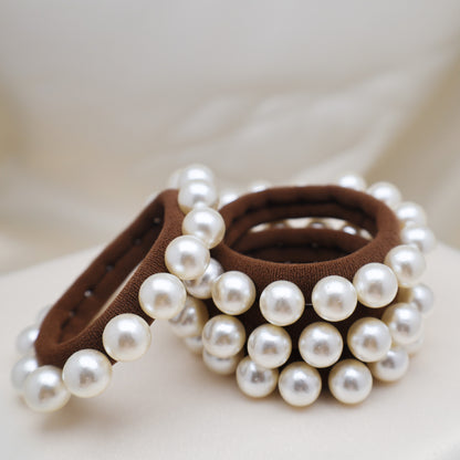 Driftwood Brown Pearl Hair Tie