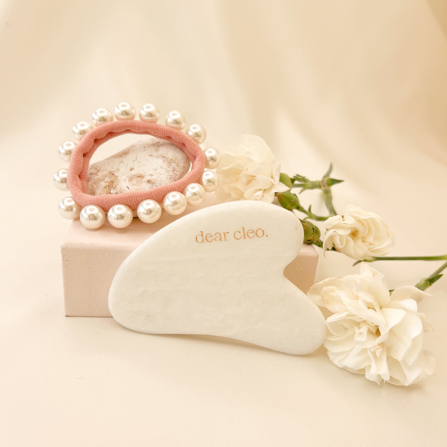 Dear Cleo Morning Ritual gift set — pearl hair ties and gua sha Australia