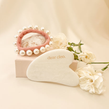 Dear Cleo Morning Ritual gift set — pearl hair ties and gua sha Australia
